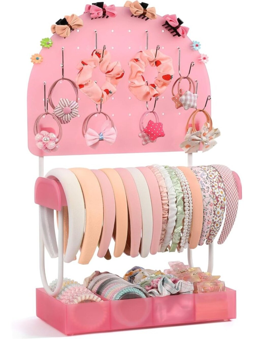 Stylish Acrylic Hair Accessories Organizer for Headbands, Hair Ties & Clips